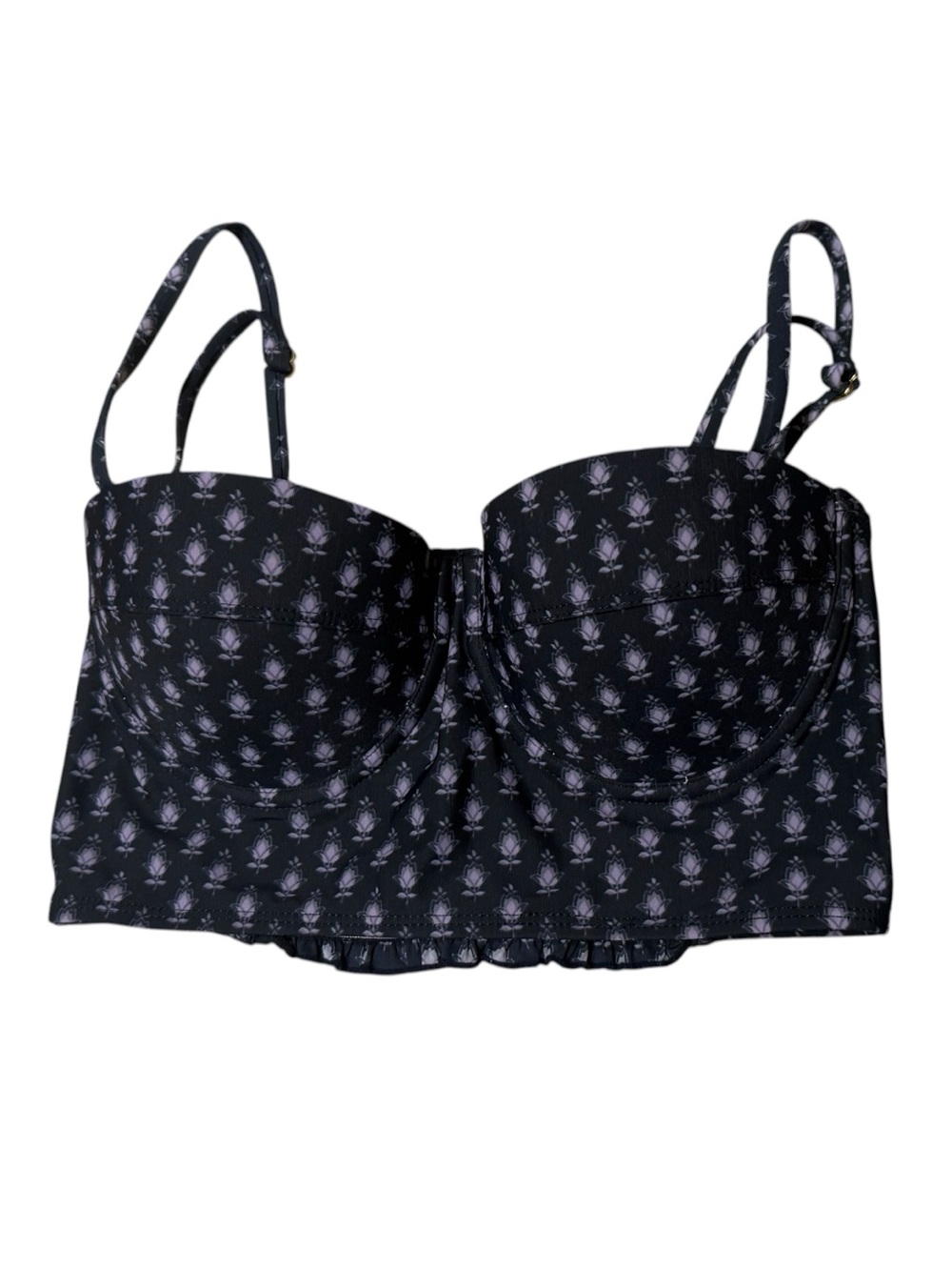Simons Twik Floral Corset Bustier Swimsuit Top XS